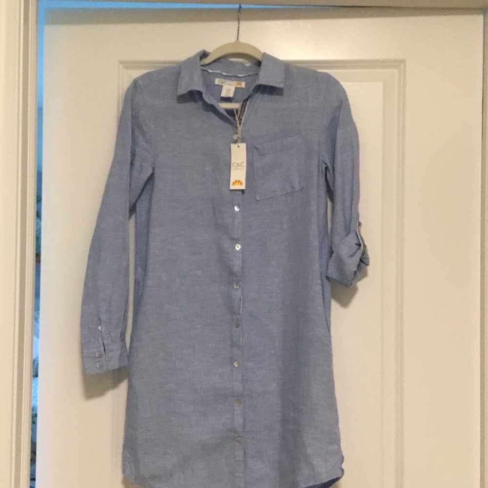 Great pull on linen shirt dress